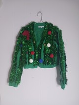 Hooked Up Juniors&#39; Festive Holiday Garland Cardigan Size S - $230.95 MXN