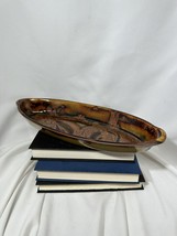 Edgecomb Potters Oblong Bowl Tray Brown Drip Glaze Maine Pottery Signed - $59.84