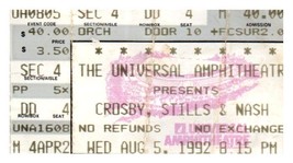 Crosby Stills Nash CSN Ticket Stub August 5 1992 Los Angeles California - £19.77 GBP