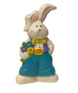 Pacific Rim Flat Easter Bunny Rabbit Resin Figurine Bow Tie Flowers Polk... - $369.07 MXN