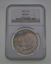 1885-O $1 Silver Morgan Dollar Graded by NGC as MS-63☆ Rim Toning! - £175.28 GBP