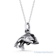 Pisces the Fish Zodiac Sign Animal Pendant Luck Necklace in .925 Sterling Silver - £21.05 GBP+