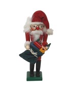 Vintage Santa Claus Handcrafted Nutcracker with Toy Sack 10&quot; Tall - $369.07 MXN