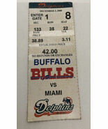 Miami Dolphins vs. Buffalo Bills Ticket Stub 12/3/2000 - $187.97 MXN