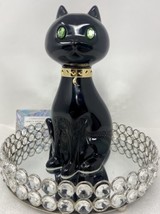 Sleek BLACK CAT Shield Single Wick Candle Holder Bath &amp; Body Works 2022 - £41.80 GBP