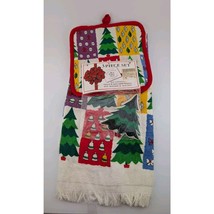 Sultans Linens Vintage 3 Piece Dish Towel Set Pot Holder Magnet Christma... - $9.74