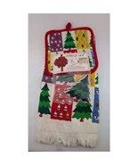 Sultans Linens Vintage 3 Piece Dish Towel Set Pot Holder Magnet Christma... - $9.74