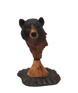 Wooden Bear Head Statue Head of the Pack Black and Brown 9.5&quot; tall Brown... - £29.52 GBP