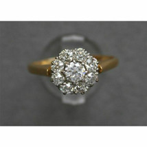 2Ct Round Moissanite Cluster Engagement Ring 10K Solid Yellow Gold - £341.86 GBP