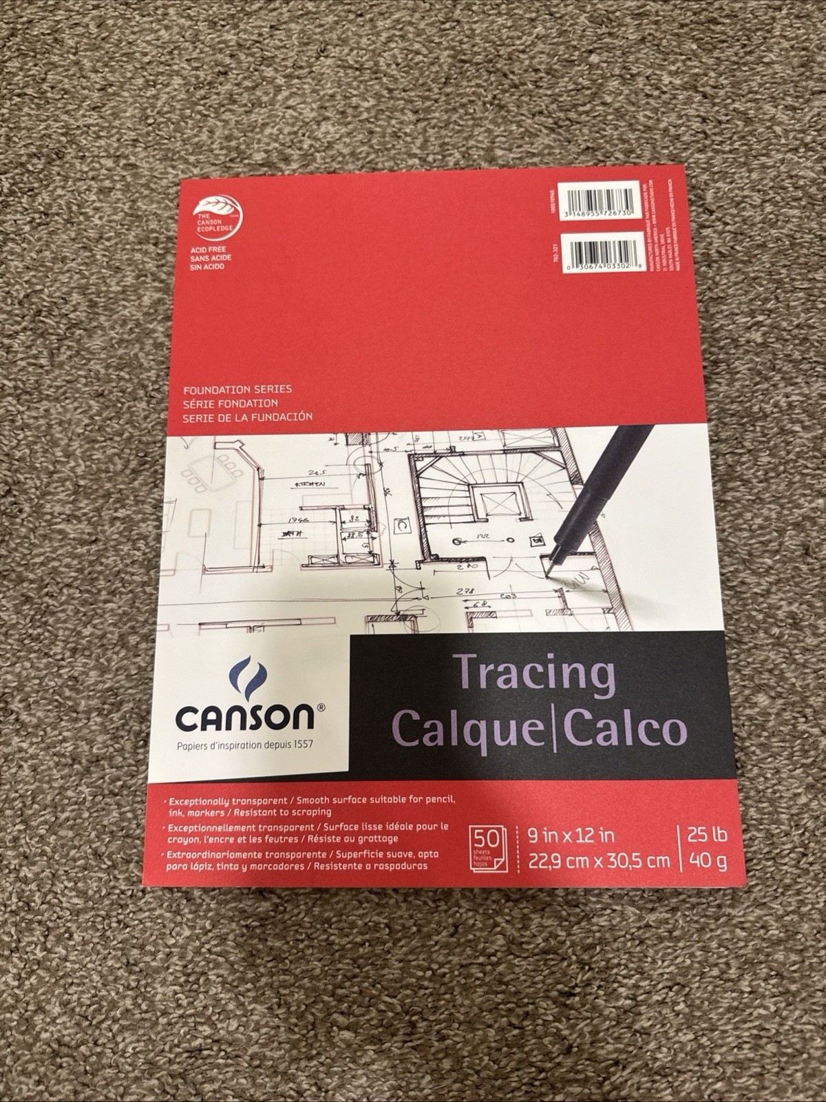 Canson Tracing Calque Book 27 Sheets Of 50 - $11.87