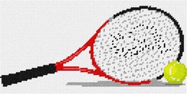 Pepita Needlepoint Canvas: Tennis Racket Tennis Ball, 10&quot; x 5&quot; - £40.18 GBP+