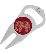 Red Gold Elephant Tribal Golf Ball Marker Divot Repair Tool Bottle Opener - $219.39 MXN