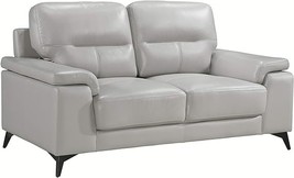 Homelegance 67&quot; Leather Loveseat, Silver Gray - £1,144.24 GBP