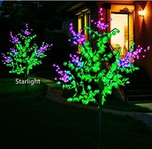 6ft/1.8m LED Christmas Light Cherry Blossm Decorated Tree Pink Flower+Green Leaf - £283.62 GBP