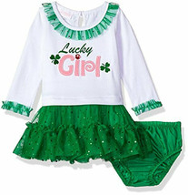 NWT Bonnie Baby St Patricks Day Lucky Girl Long Sleeve Tutu Dress - £6.79 GBP