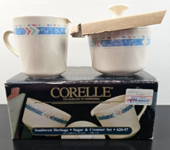 Corelle Cornerstone Southwest Heritage Sugar &amp; Creamer Boxed Set Vintage... - £27.92 GBP