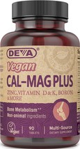 DEVA Vegan Cal MAG Plus Supplement with Calcium- Magnesium- Zinc- Boron- Vitamin - £15.97 GBP
