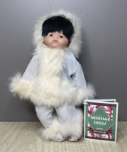 Eskimo Doll Indian Arts And Crafts 10&quot; Suede/Fur/ Heritage Child - £14.94 GBP