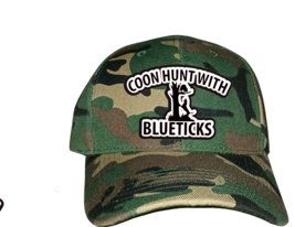 Cap Hat Woodland Camo Solid Back Coon Hunt With Blueticks Picture  - $20.99