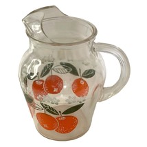 Vintage Orange Juice Pitcher MCM Libbey Glass 7.5&quot; x 3.5&quot; - £33.01 GBP