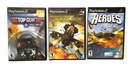 PS2 Lot of 3 Game Top Gun, Thunder Strike, Heroes Of The Pacific - £19.44 GBP