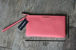 Karl Lagerfeld Paris Large Wristlet Bag hot coral Pink NWT MSRP $118 - $49.99