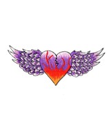 Flying Heart Embroidered Iron On Patch - $10.81 CAD