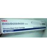 GENUINE OKIDATA 42103001 B4100, B4200, B4300, BLACK TONER CARTRIDGE NEW - £21.39 GBP