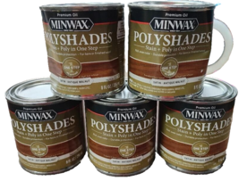 Stain/Polyurethane Satin Antique Walnut 1/2PT Minwax 213404444 PolyShade... - $44.54