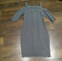 Gabby Skye Women Black &amp; White Casual Dress w/ 3/4 sleeves Size 8 - £7.97 GBP