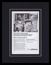 Lufthansa / Europe Framed 11x14 ORIGINAL Vintage Advertisement  - £35.60 GBP