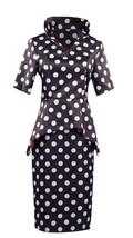 ZYHCOS Cosplay Costume Beldam Coraline Retro Black White Polka Dot Dress Unifrom - £37.89 GBP