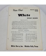 Vintage White Rotary Mower Model 85-328 Warranty Instructions - $15.26 CAD