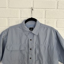 RedHead Button Up Shirt Mens Large Blue Check Zip Pocket Vented Fishing ... - $17.63