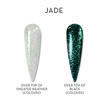 Fuzion FX Winter Flakes Shiny Top Coat - Jade, 15ml image 2