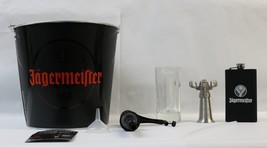 Lot Jägermeister: Metal Ice Bucket, Flask, Moose Shot Glass, Measuring G... - $39.99
