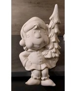 Ceramic Bisque Ready to Paint Christmas Elf Shelf Sitter w Tree 10x6.5 - $37.07