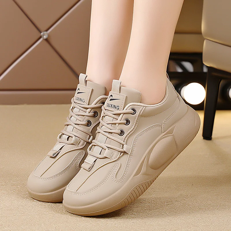 Women Shoes PU Leather Sneakers New Comfortable Female Casual Walking Fo... - $52.64
