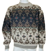 Vtg Italian Sweater Co Mens XL Southwest Pattern Wool Blend Mock Neck Pu... - $603.08 MXN
