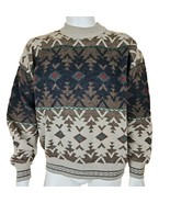 Vtg Italian Sweater Co Mens XL Southwest Pattern Wool Blend Mock Neck Pu... - $603.08 MXN