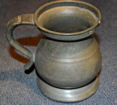 British Antique Pub Small Pewter Mug, Victoria Reign, ½ Pint - £55.95 GBP