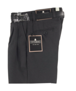Vittorino Boys Black Dress Pants with Belt Pleated Front Regular Hem Size 4 - £19.65 GBP