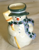 Snowman Tealight Candle Holder Christmas Holiday Whimsical Decor - $12.86