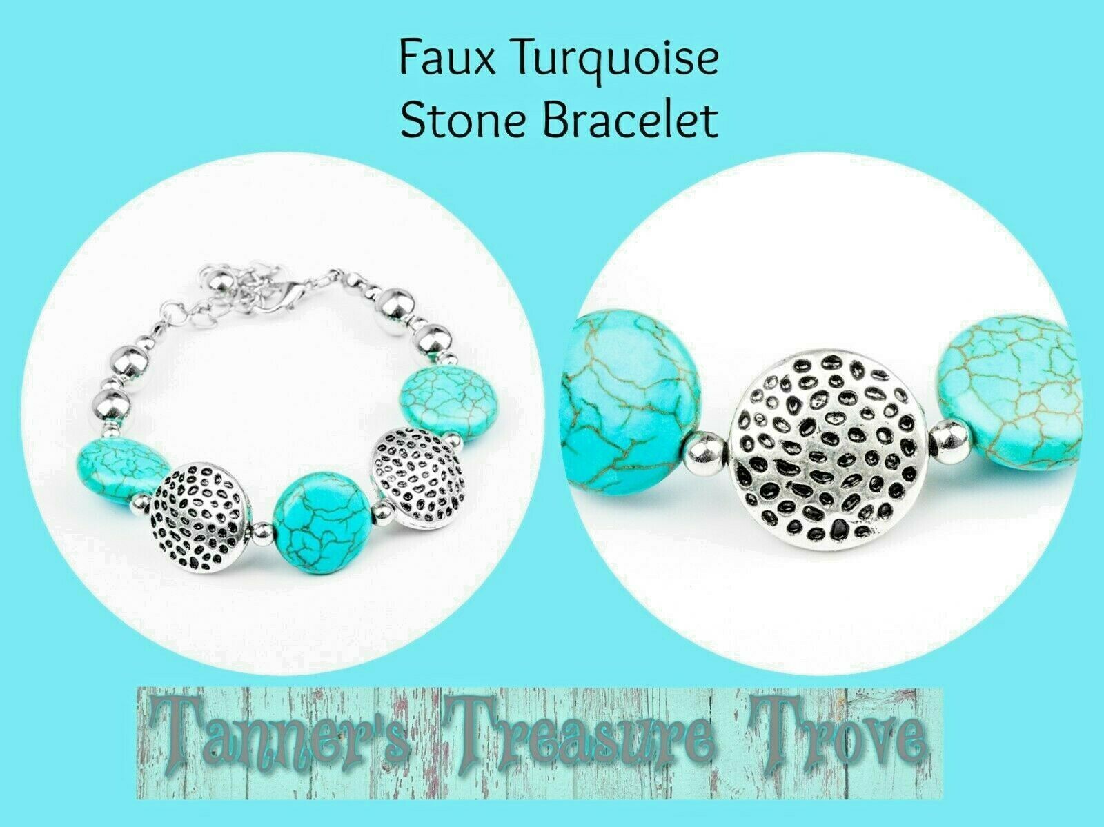 Primary image for Brand New "Faux" Turquoise Color Chain Bracelet