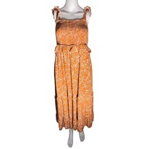 Haron &amp; Amber Boho Leaf Print Smocked Maxi Dress – Size M - $455.76 MXN