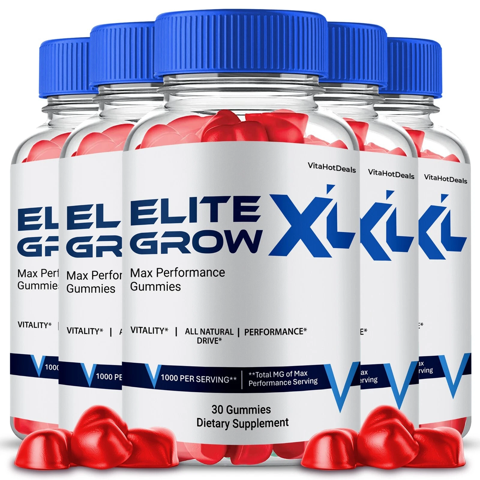 Elite Grow XL Gummies for Men Extra Strength Daily Support 5 Pack - $2,018.26 MXN
