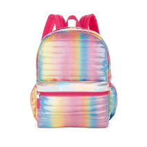 Wonder Nation Rainbow Shimmer Quilted 16&quot; Backpack Multicolor - £17.20 GBP