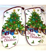 potholders  MERRY CHRISTMAS Christmas Tree scene set of 2 CHRISTMAS - $273.90 MXN