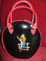 Pin-Up Girl rockabilly patent bowling bag hat box purse - $63.23