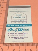 Vintage Matchbook Cover Gulf Winds Vacation Apts. St.Petersburg Fl gmg  unstruck - £9.72 GBP